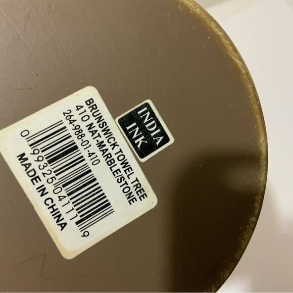 Brunswick Towel Tree, Natural Marble/Stone, India Ink Towel Rack 13.5” Tall B6 - Picture 4 of 5